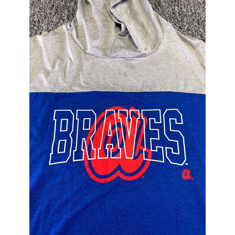 Atlanta Braves Hoodie Mens XL Gray Blue New Era Compression Collection Baseball